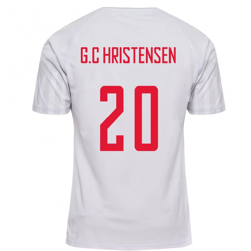 Danxen Criança Camisola Dinamarquesa Gustav Christensen #20 Branco Alternativa 22-24 Camisa