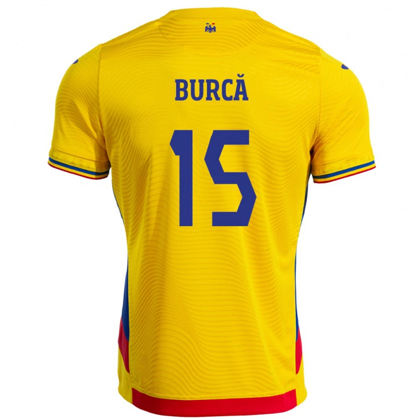 Danxen Criança Camisola Romênia Andrei Burcă #15 Amarelo Principal 24-26 Camisa