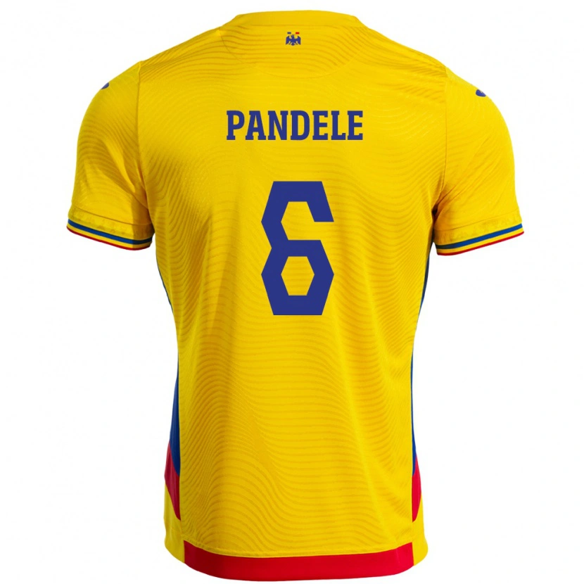 Danxen Criança Camisola Romênia Andrei Pandele #6 Amarelo Principal 24-26 Camisa