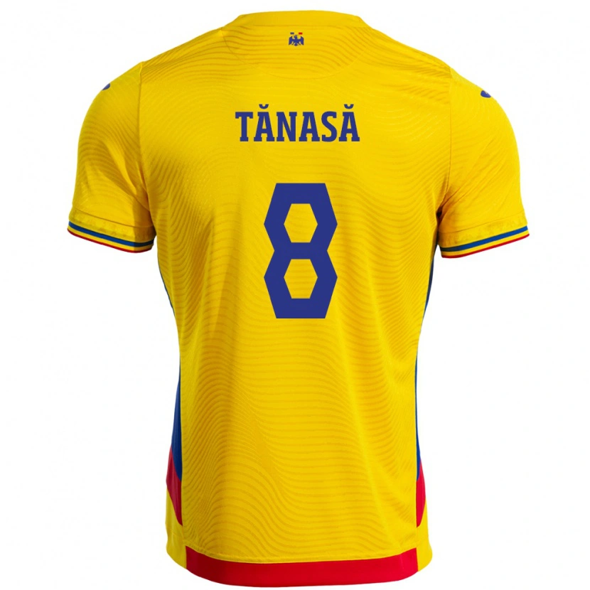 Danxen Criança Camisola Romênia Răzvan Tănasă #8 Amarelo Principal 24-26 Camisa