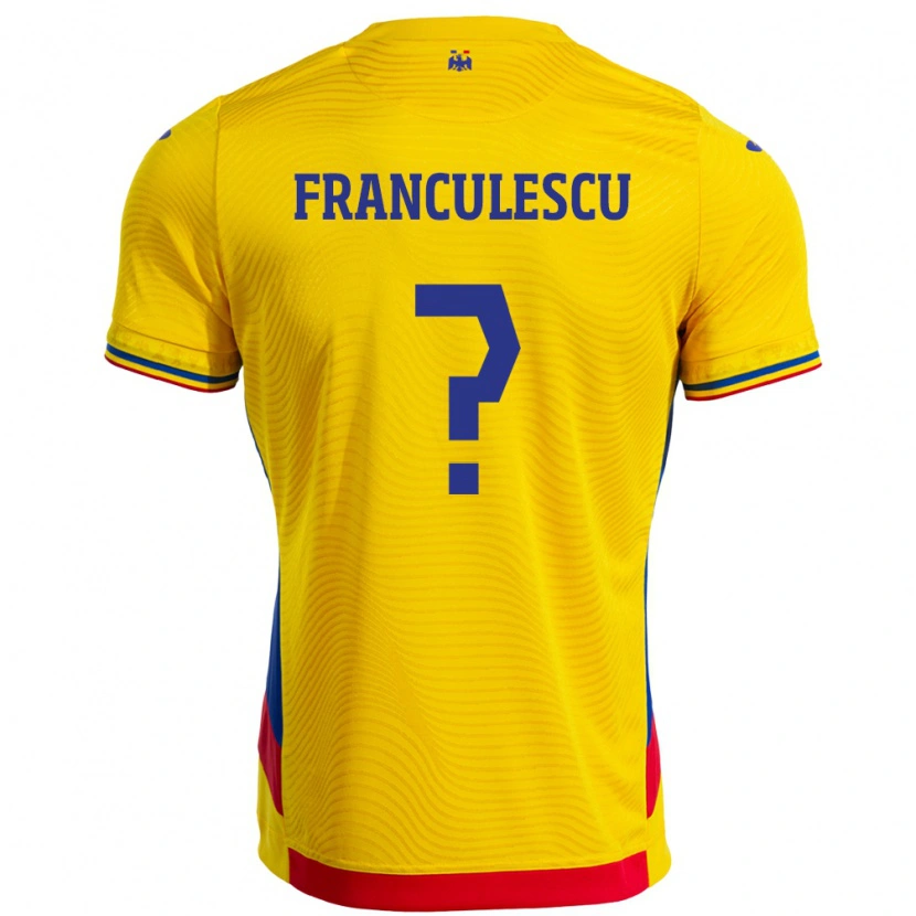 Danxen Criança Camisola Romênia Adrian Frânculescu #0 Amarelo Principal 24-26 Camisa