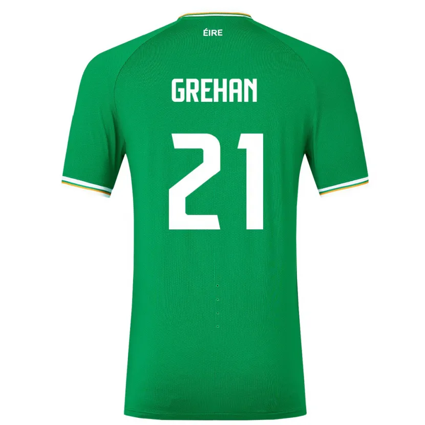 Danxen Criança Camisola Irlanda Sean Grehan #21 Verde Principal 24-26 Camisa
