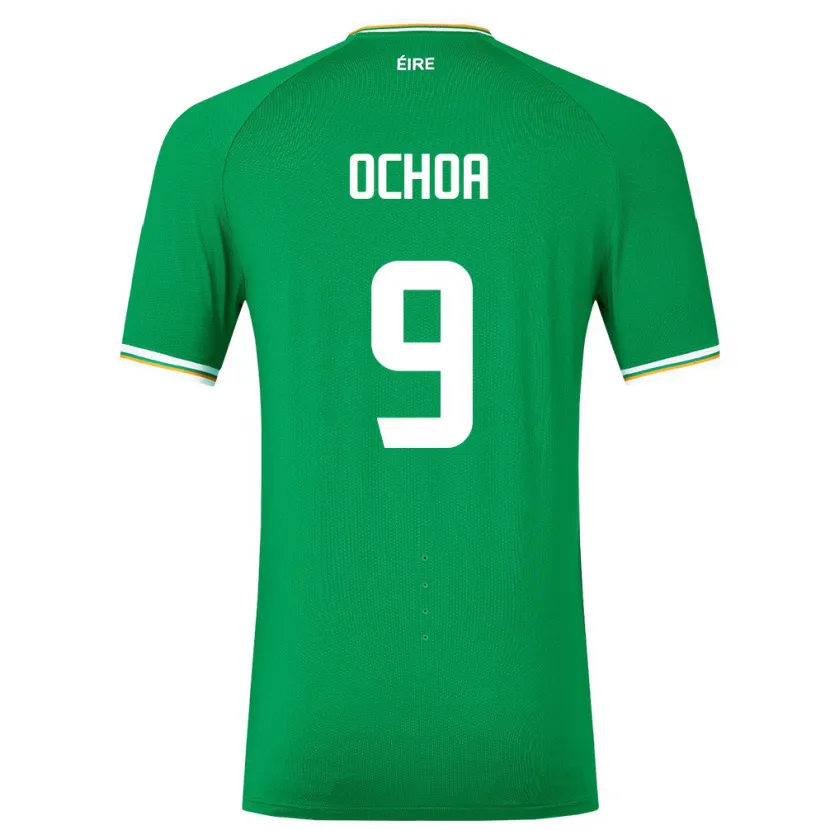 Danxen Criança Camisola Irlanda Aarón Ochoa #9 Verde Principal 24-26 Camisa