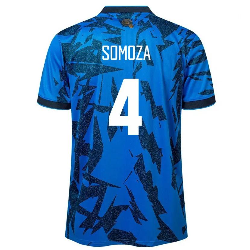Danxen Criança Camisola El Salvador Néstor Somoza #4 Azul Principal 24-26 Camisa