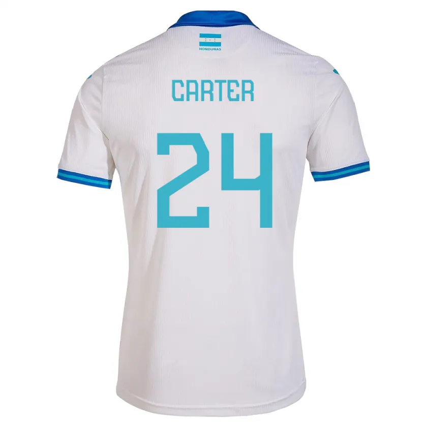 Danxen Criança Camisola Honduras Daniel Carter #24 Branco Principal 24-26 Camisa