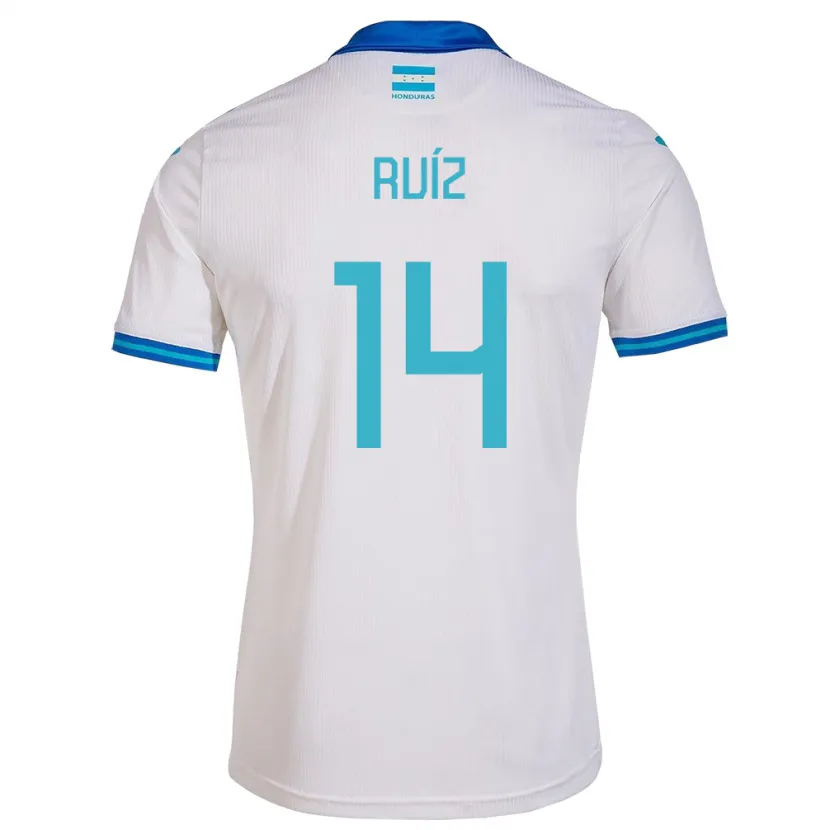Danxen Criança Camisola Honduras David Ruíz #14 Branco Principal 24-26 Camisa