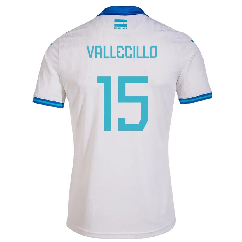 Danxen Criança Camisola Honduras Eric Vallecillo #15 Branco Principal 24-26 Camisa