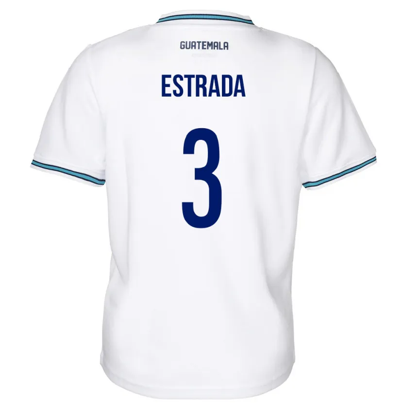 Danxen Criança Camisola Guatemala Carlos Estrada #3 Branco Principal 24-26 Camisa