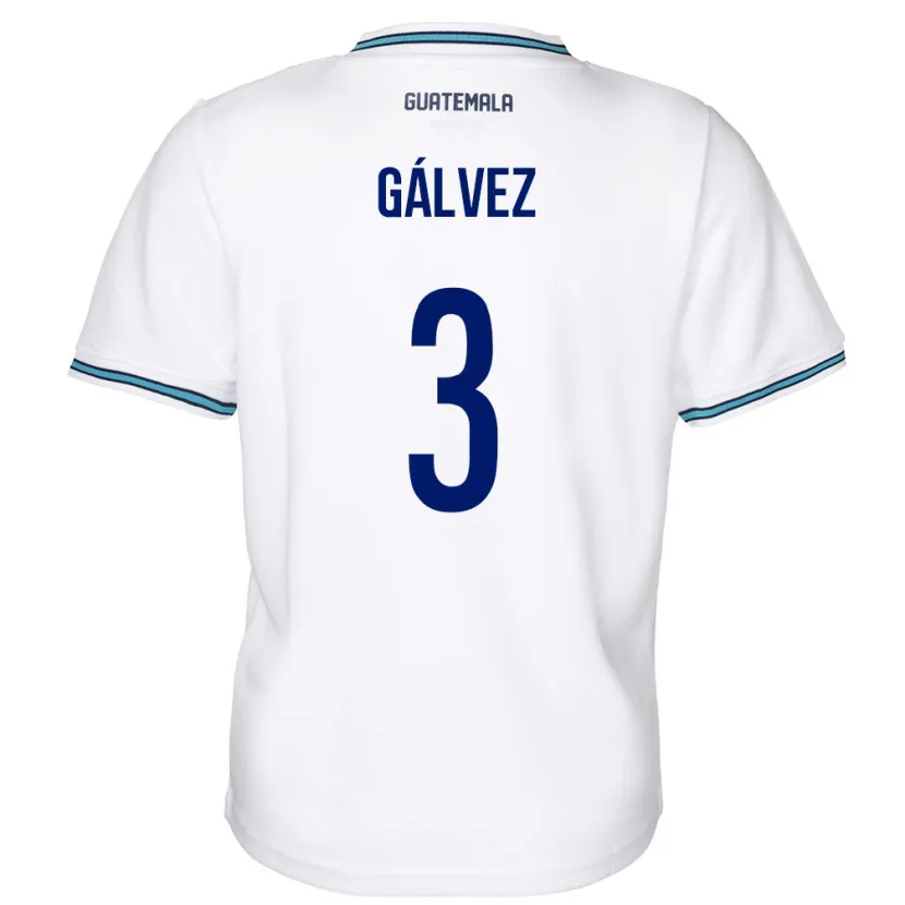 Danxen Criança Camisola Guatemala Fredy Gálvez #3 Branco Principal 24-26 Camisa