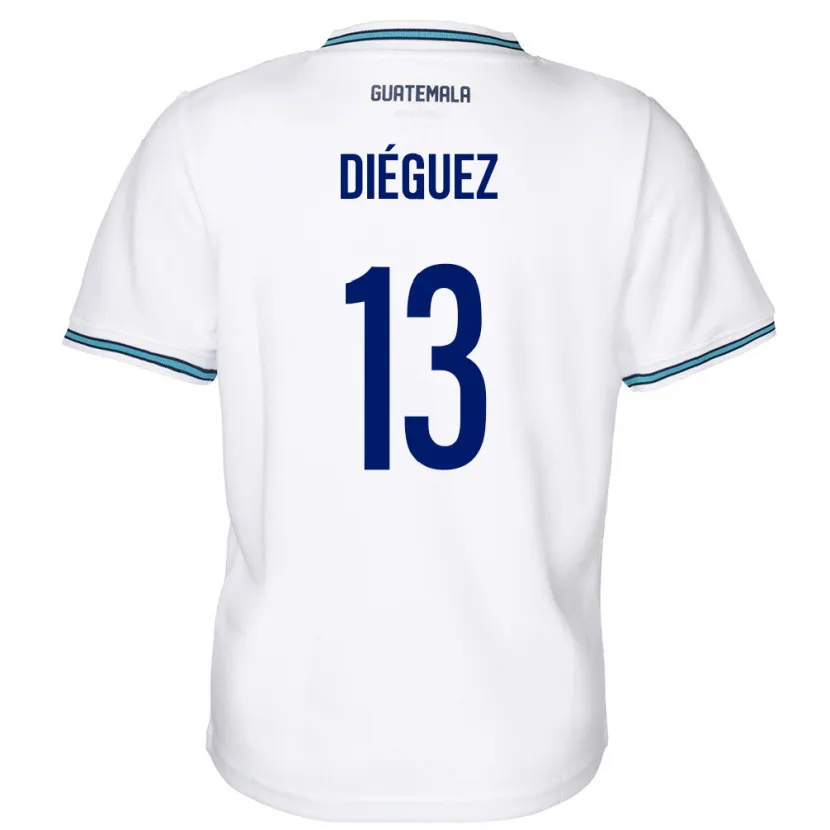 Danxen Criança Camisola Guatemala Jonathan Diéguez #13 Branco Principal 24-26 Camisa