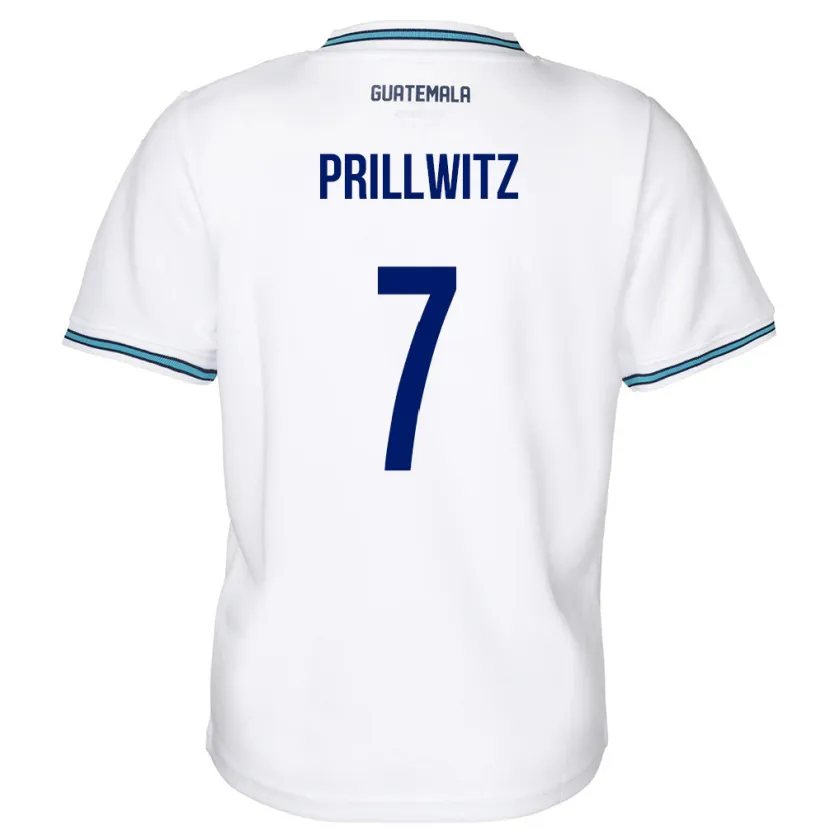 Danxen Criança Camisola Guatemala Héctor Prillwitz #7 Branco Principal 24-26 Camisa