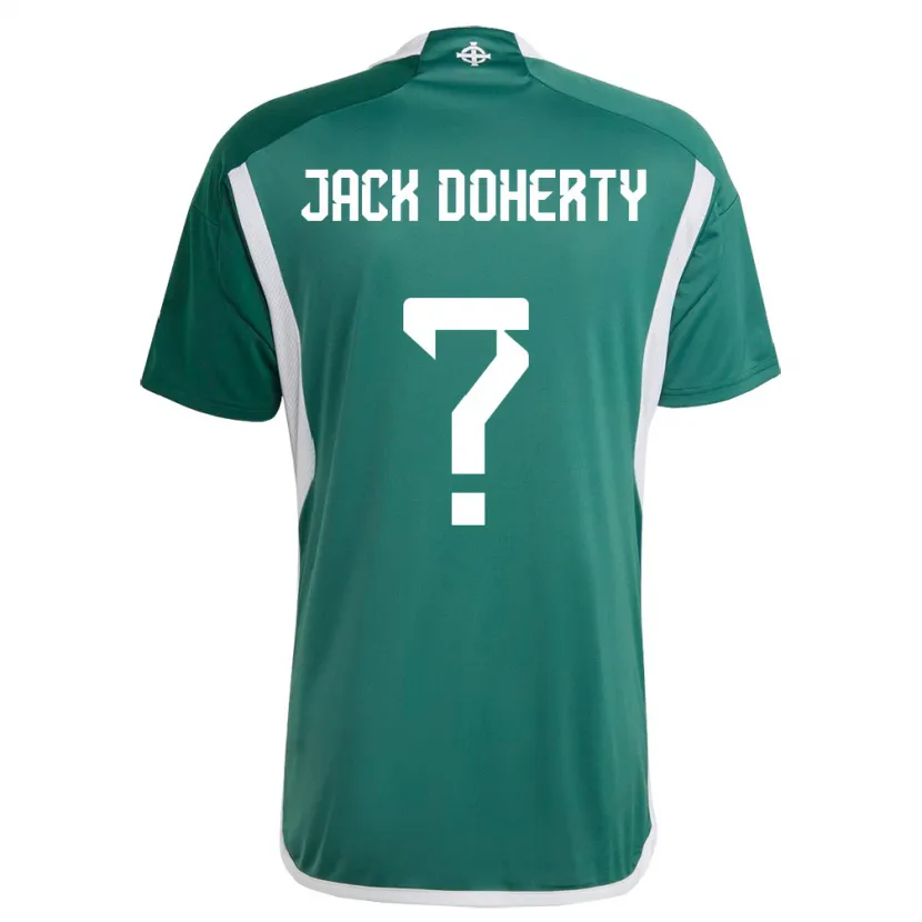 Danxen Criança Camisola Irlanda Do Norte Jack Doherty #0 Verde Principal 24-26 Camisa