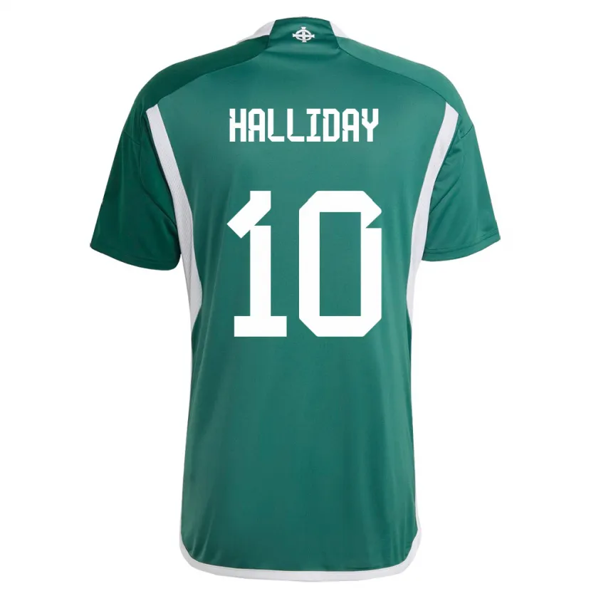 Danxen Criança Camisola Irlanda Do Norte Keri Halliday #10 Verde Principal 24-26 Camisa