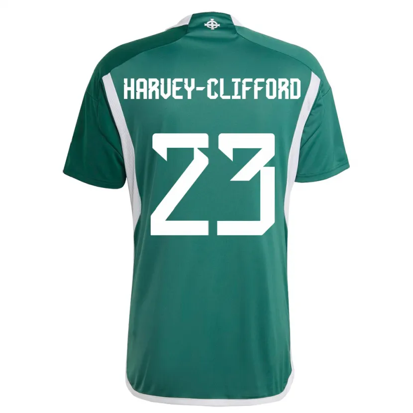 Danxen Criança Camisola Irlanda Do Norte Maddy Harvey-Clifford #23 Verde Principal 24-26 Camisa