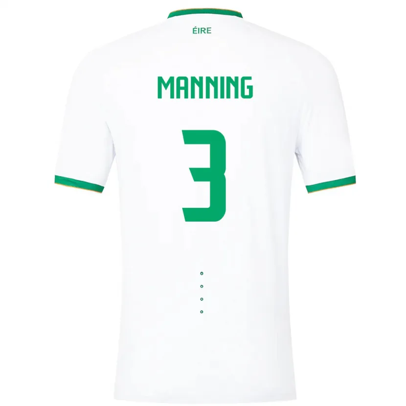 Danxen Criança Camisola Irlanda Ryan Manning #3 Branco Alternativa 24-26 Camisa