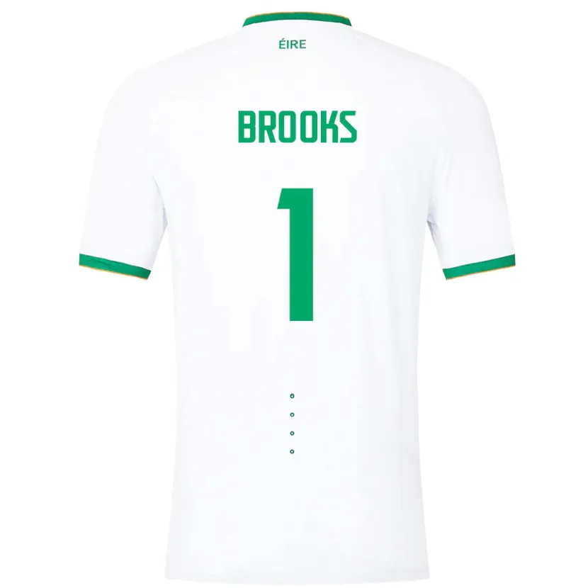 Danxen Criança Camisola Irlanda Tiernan Brooks #1 Branco Alternativa 24-26 Camisa