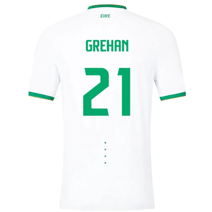 Danxen Criança Camisola Irlanda Sean Grehan #21 Branco Alternativa 24-26 Camisa