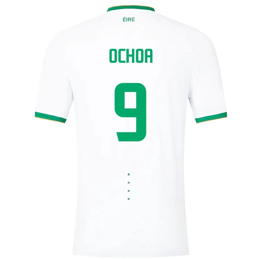 Danxen Criança Camisola Irlanda Aarón Ochoa #9 Branco Alternativa 24-26 Camisa