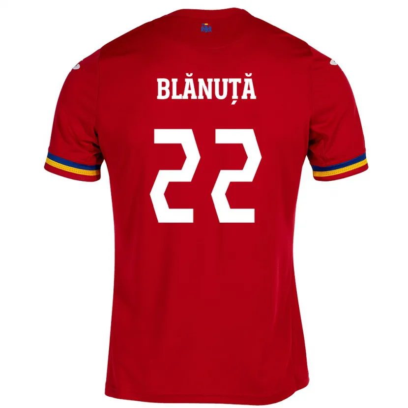 Danxen Criança Camisola Romênia Vladislav Blănuță #22 Vermelho Alternativa 24-26 Camisa