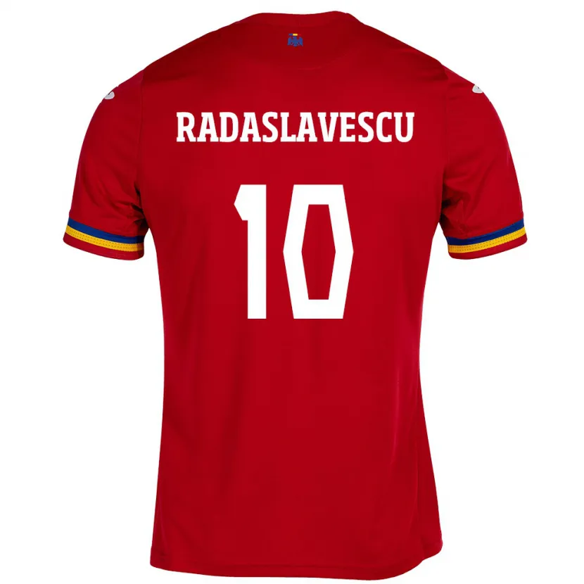 Danxen Criança Camisola Romênia Eduard Radaslavescu #10 Vermelho Alternativa 24-26 Camisa