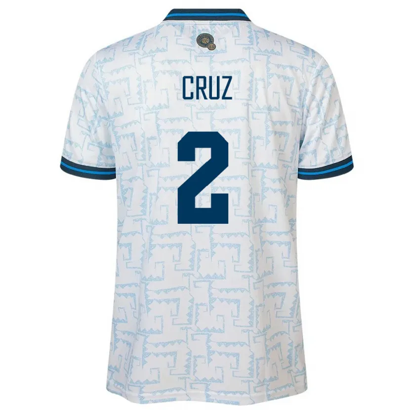 Danxen Criança Camisola El Salvador Melvin Cruz #2 Branco Alternativa 24-26 Camisa