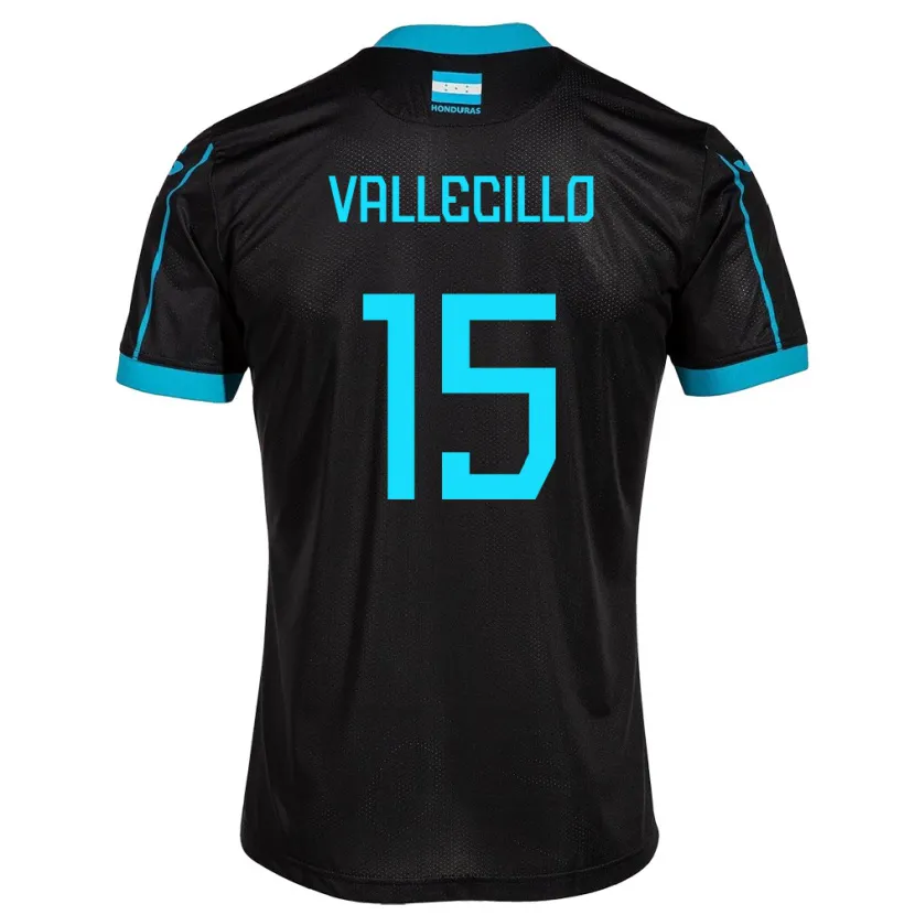 Danxen Criança Camisola Honduras Eric Vallecillo #15 Preto Alternativa 24-26 Camisa