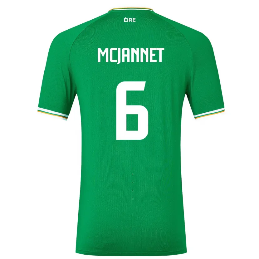 Danxen Homem Camisola Irlanda Ed Mcjannet #6 Verde Principal 24-26 Camisa