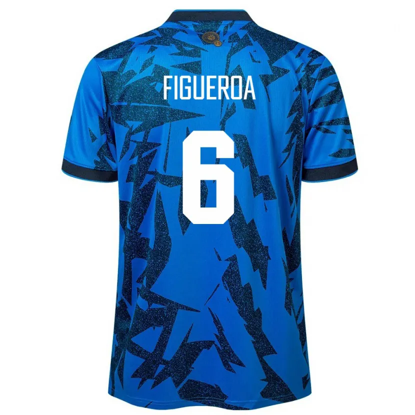 Danxen Homem Camisola El Salvador Elder Figueroa #6 Azul Principal 24-26 Camisa
