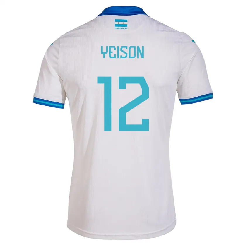 Danxen Homem Camisola Honduras Yeison Mejía #12 Branco Principal 24-26 Camisa