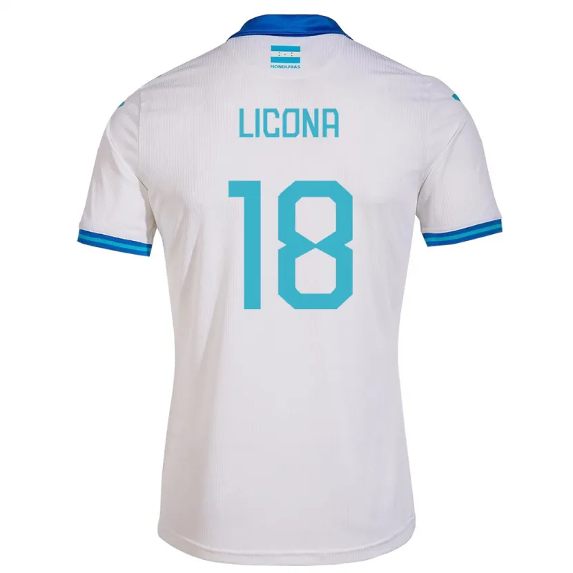 Danxen Homem Camisola Honduras Marlon Licona #18 Branco Principal 24-26 Camisa