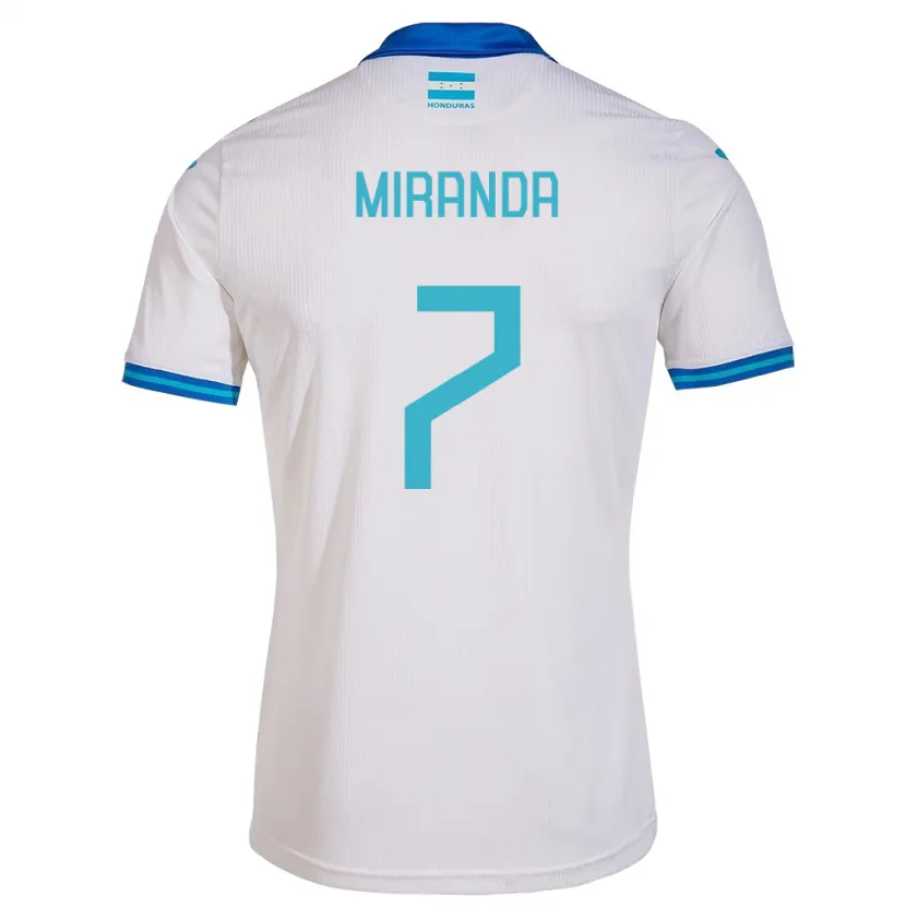 Danxen Homem Camisola Honduras Jeffry Miranda #7 Branco Principal 24-26 Camisa