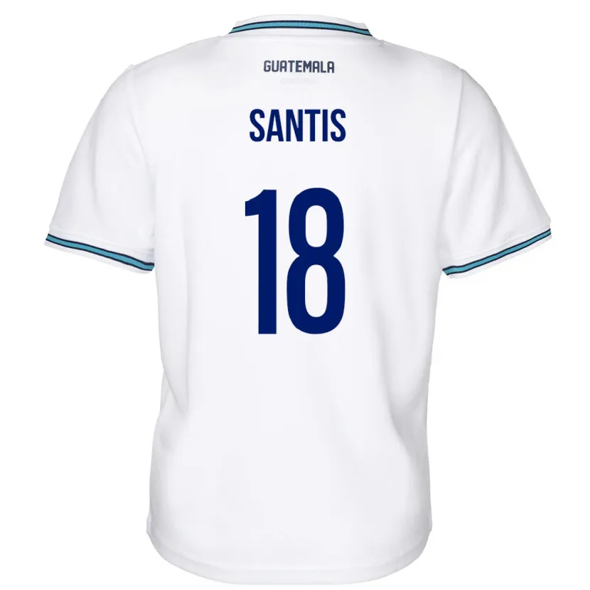 Danxen Homem Camisola Guatemala Óscar Santis #18 Branco Principal 24-26 Camisa