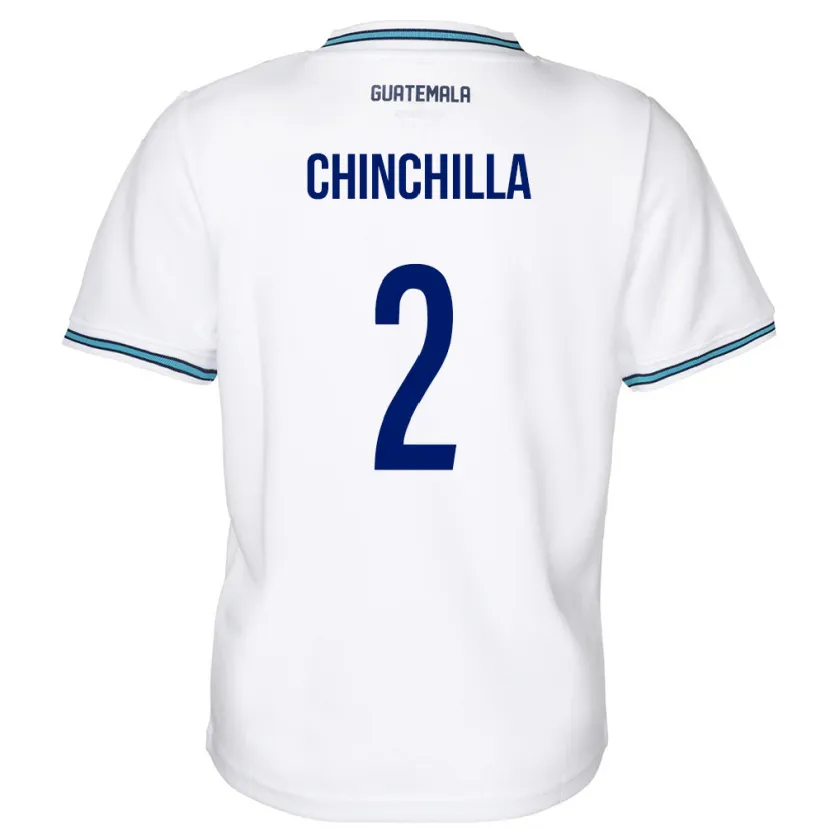 Danxen Homem Camisola Guatemala Nicolás Chinchilla #2 Branco Principal 24-26 Camisa