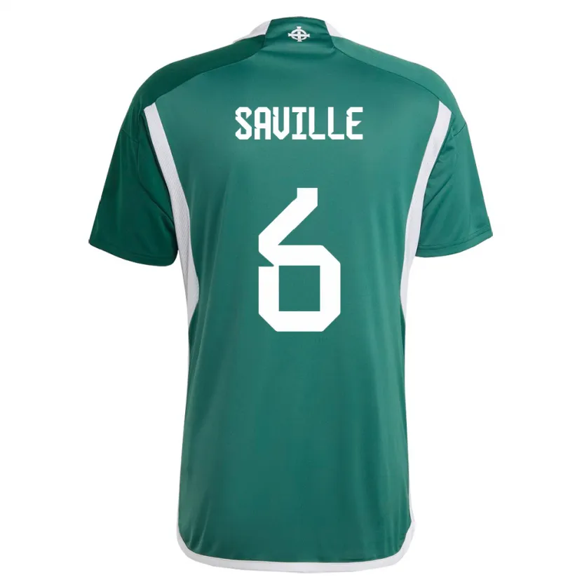 Danxen Homem Camisola Irlanda Do Norte George Saville #6 Verde Principal 24-26 Camisa
