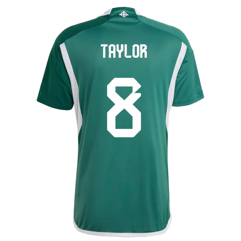 Danxen Homem Camisola Irlanda Do Norte Dale Taylor #8 Verde Principal 24-26 Camisa