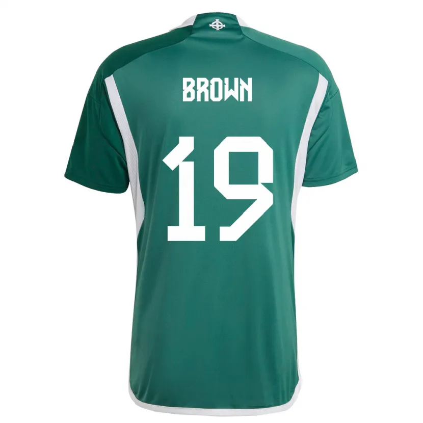 Danxen Homem Camisola Irlanda Do Norte Sean Brown #19 Verde Principal 24-26 Camisa