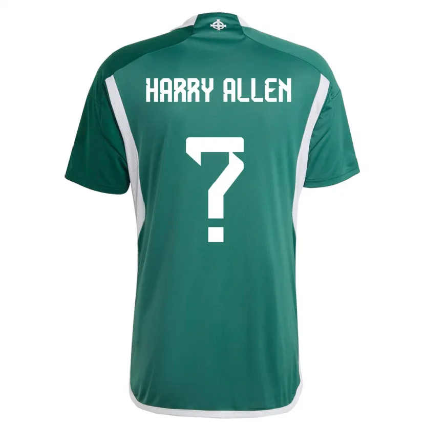 Danxen Homem Camisola Irlanda Do Norte Harry Allen #0 Verde Principal 24-26 Camisa