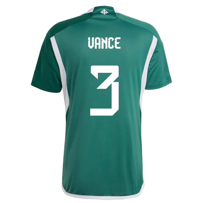 Danxen Homem Camisola Irlanda Do Norte Demi Vance #3 Verde Principal 24-26 Camisa