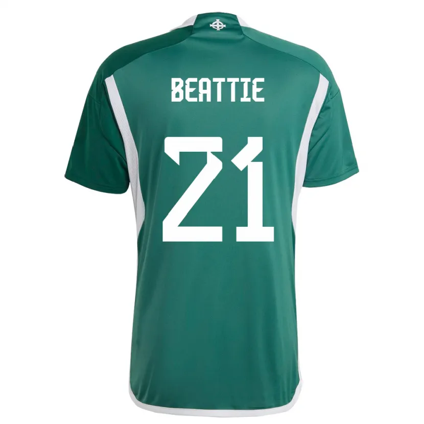 Danxen Homem Camisola Irlanda Do Norte Kerry Beattie #21 Verde Principal 24-26 Camisa