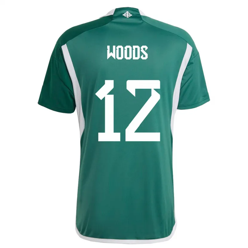 Danxen Homem Camisola Irlanda Do Norte Lilie Woods #12 Verde Principal 24-26 Camisa