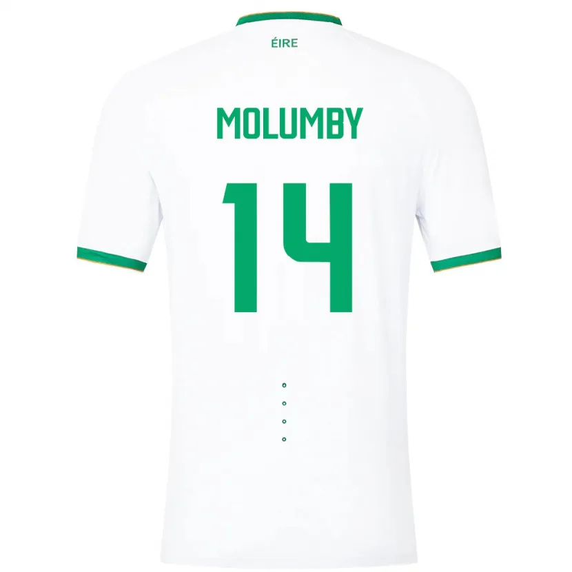 Danxen Homem Camisola Irlanda Jayson Molumby #14 Branco Alternativa 24-26 Camisa