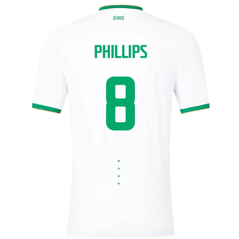 Danxen Homem Camisola Irlanda Killian Phillips #8 Branco Alternativa 24-26 Camisa