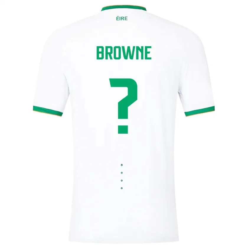 Danxen Homem Camisola Irlanda Luke Browne #0 Branco Alternativa 24-26 Camisa