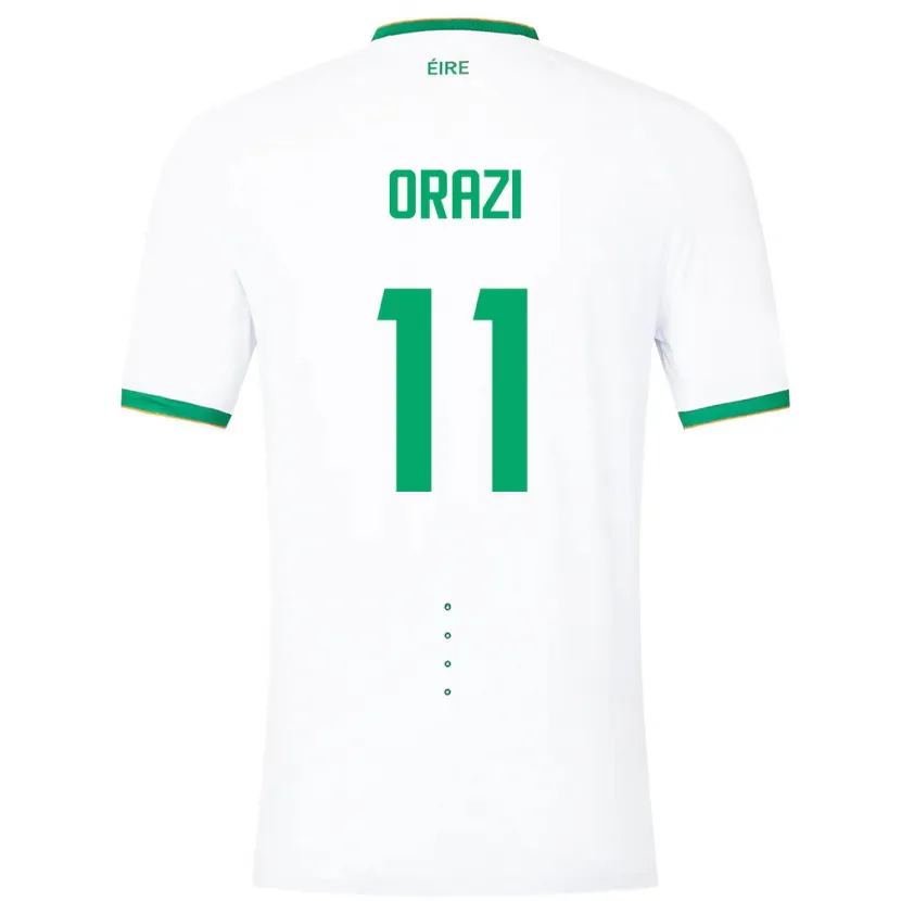 Danxen Homem Camisola Irlanda Ike Orazi #11 Branco Alternativa 24-26 Camisa