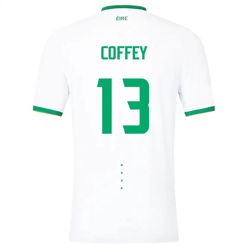 Danxen Homem Camisola Irlanda Fiachra Coffey #13 Branco Alternativa 24-26 Camisa