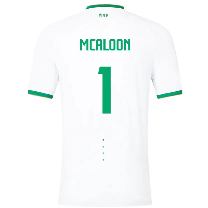 Danxen Homem Camisola Irlanda Naoisha Mcaloon #1 Branco Alternativa 24-26 Camisa