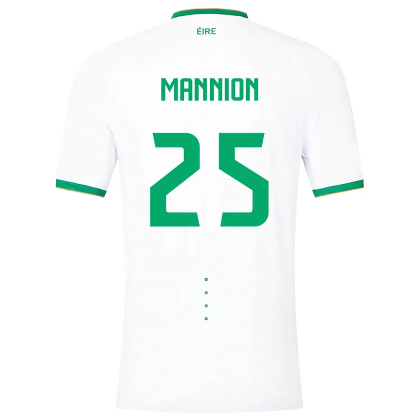Danxen Homem Camisola Irlanda Aoife Mannion #25 Branco Alternativa 24-26 Camisa