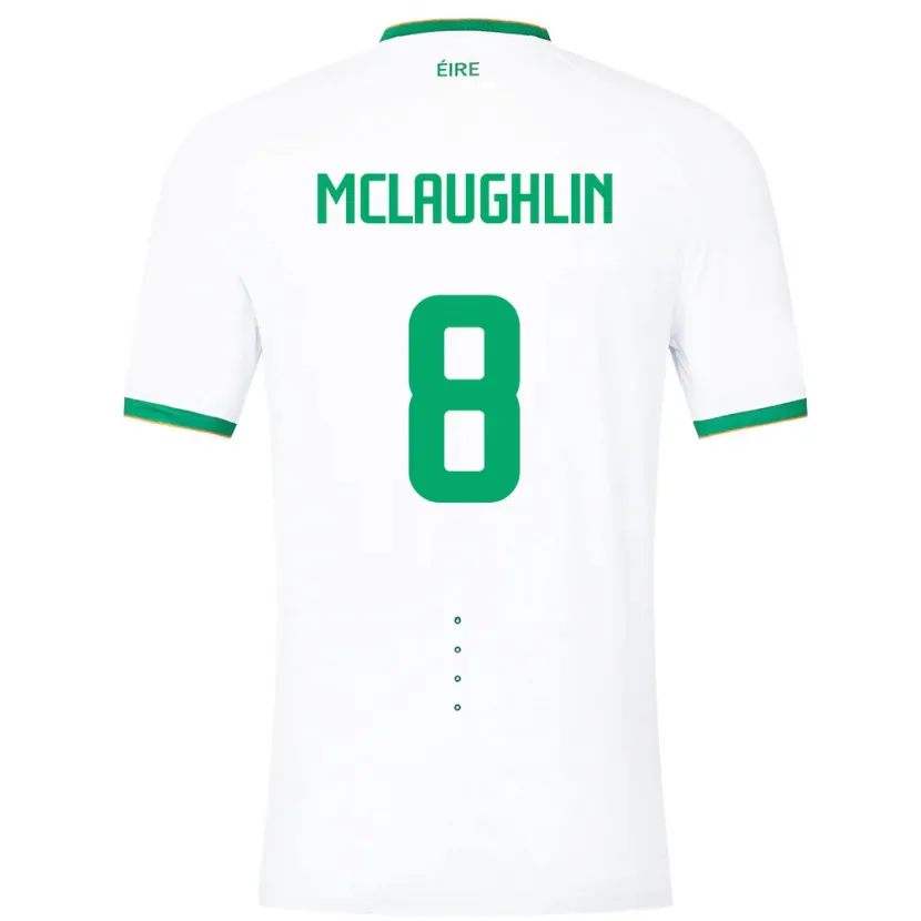 Danxen Homem Camisola Irlanda Roma Mclaughlin #8 Branco Alternativa 24-26 Camisa