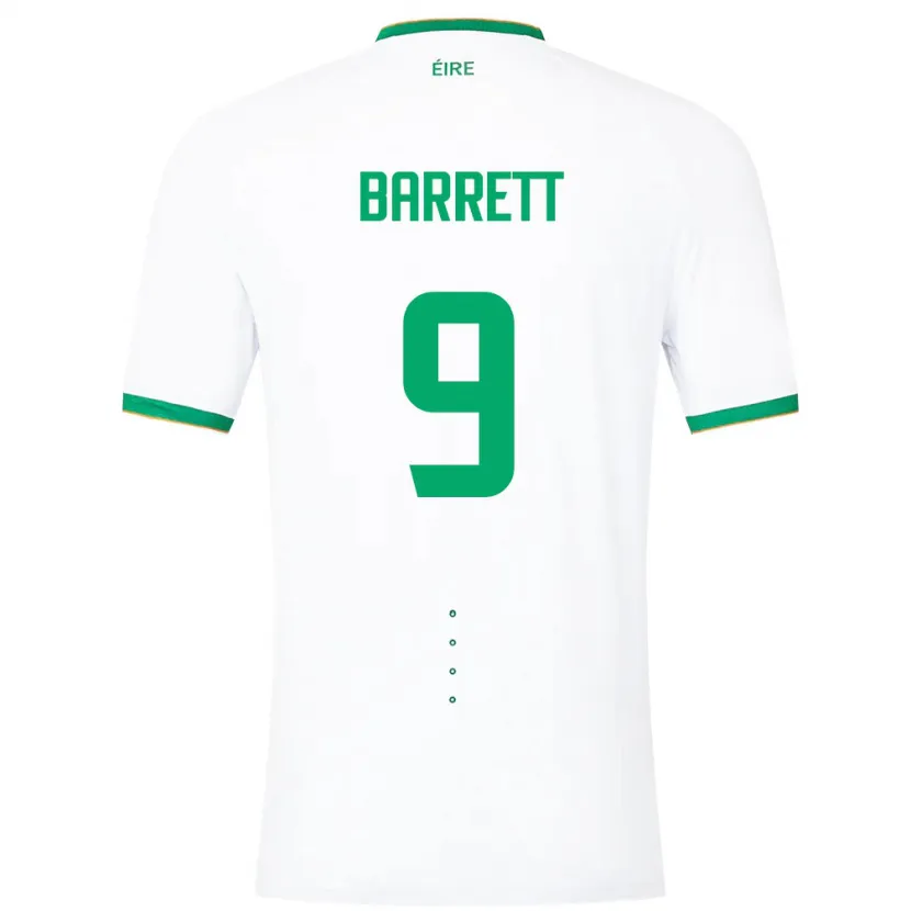 Danxen Homem Camisola Irlanda Amber Barrett #9 Branco Alternativa 24-26 Camisa