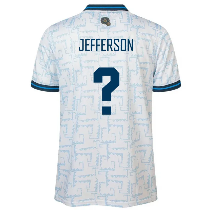 Danxen Homem Camisola El Salvador Jefferson Garcia #0 Branco Alternativa 24-26 Camisa
